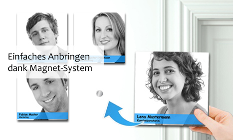 Magnet-System anbringen Mitarbeiterwand